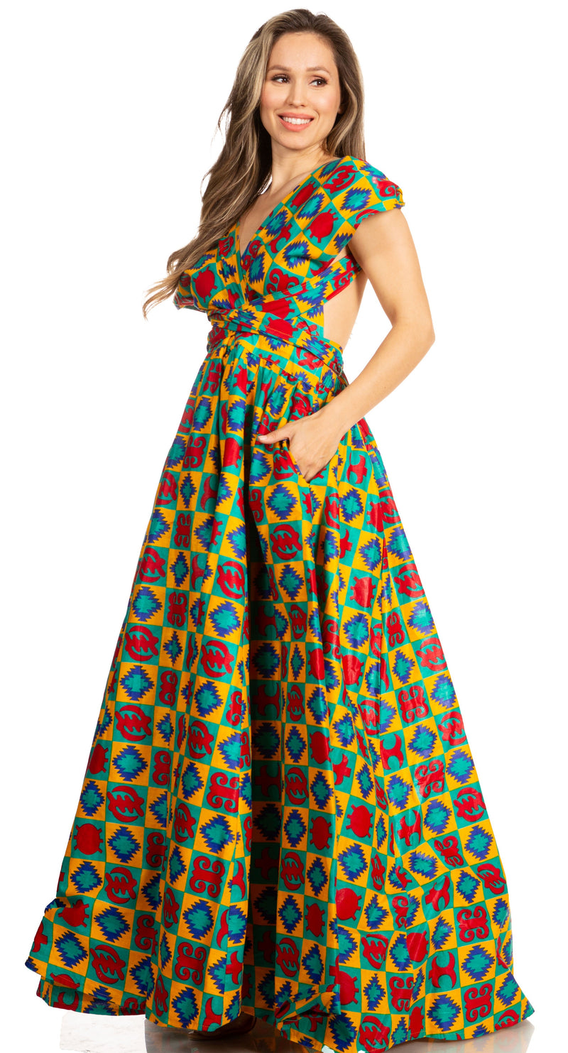 Sakkas Sandy Sexy Backless Year Around Long Maxi Infinity Dress Many Ways to Wear - 64-Multi - One Size Sakkas Sandy Sexy Backless Year Around Long Maxi Infinity Dress Many Ways to Wear - 64-Multi - One Size