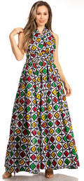 Sakkas Sandy Sexy Backless Year Around Long Maxi Infinity Dress Many Ways To Wear#color_209-White