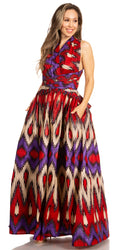Sakkas Sandy Sexy Backless Year Around Long Maxi Infinity Dress Many Ways To Wear#color_216-Multi