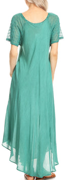 Sakkas Helena Embroidered Nightgown / Women Sleepwear with Eyelet Sleeves