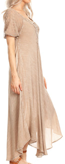 Sakkas Helena Embroidered Nightgown / Women Sleepwear with Eyelet Sleeves