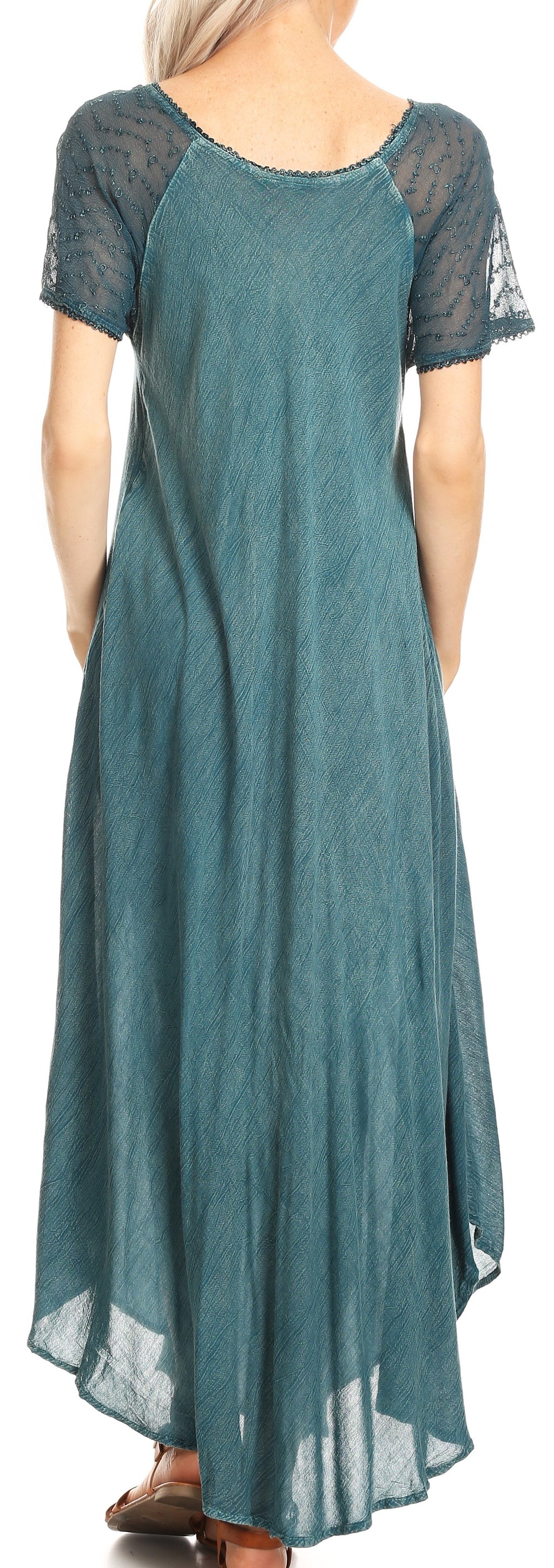 Sakkas Helena Embroidered Nightgown / Women Sleepwear with Eyelet Slee