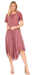 Sakkas Helena Embroidered Nightgown / Women Sleepwear with Eyelet Sleeves