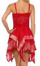 Sakkas Batik Handkerchief Hem Short Dress
