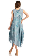 Sakkas Laeila Tie Dye Washed Tall Long Sleeveless Tank Top Caftan Dress / Cover Up