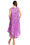 Sakkas Laeila Tie Dye Washed Tall Long Sleeveless Tank Top Caftan Dress / Cover Up
