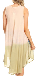 Sakkas Lisa Dip Dyed Floral Batik Short Sleeve Dress / Cover Up