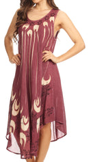 Sakkas Ecrin Women Tie-dye Sleeveless Stonewashed Caftan Cover up Dress Flowy