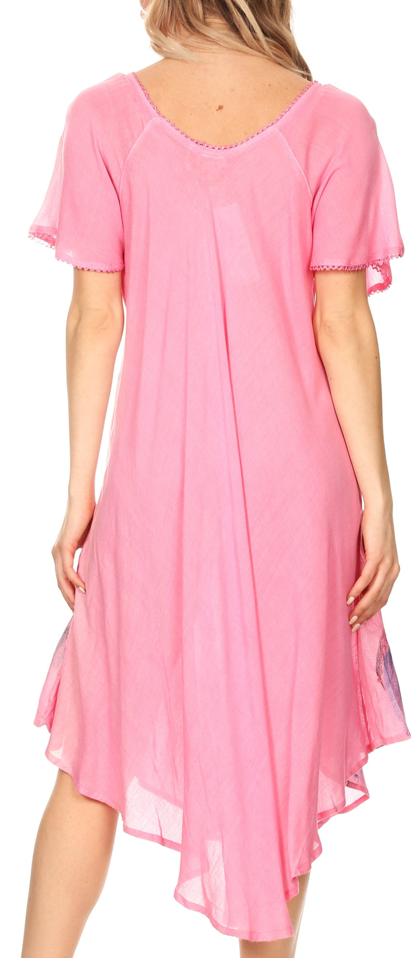 Sakkas Lida Womens Everyday Summer Relaxed Dress with Short Sleeves & Block Print