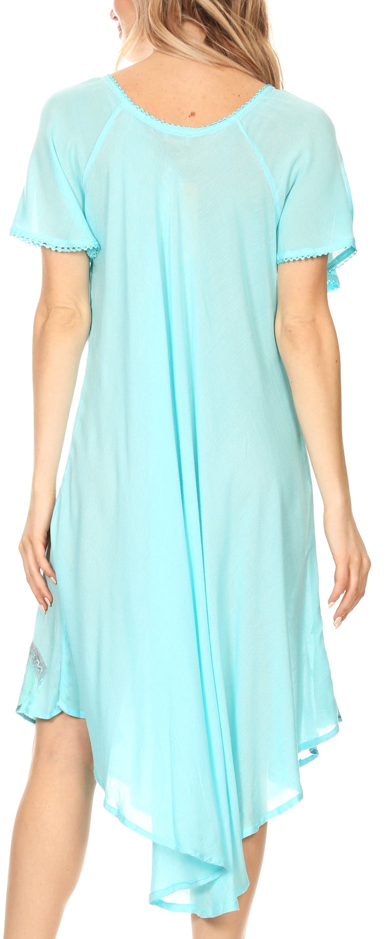 Sakkas Lida Womens Everyday Summer Relaxed Dress with Short Sleeves & Block Print