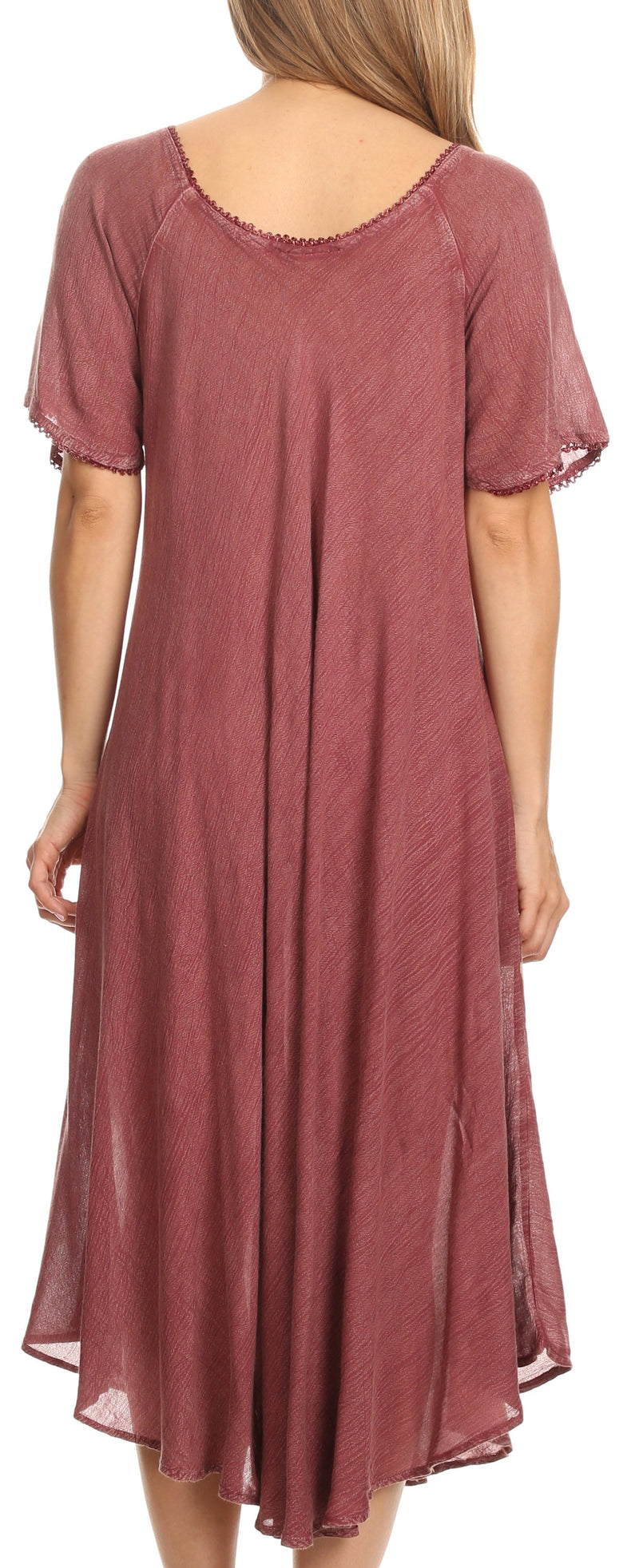 Sakkas Lida Womens Everyday Summer Relaxed Dress with Short Sleeves & Block Print