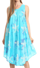 Sakkas Celina Summer Casual Everyday Tank Dress Tye-dye and Batik Sleeveless