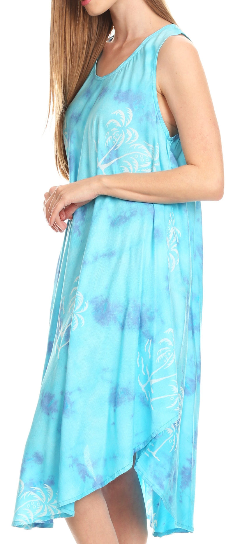 Sakkas Maddalena Summer Casual Relax fit Tank Dress Tie dye with Batik