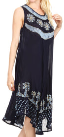 Sakkas Esme Women's Casual Midi Loose Fit Sleeveless Tank Dress Cover-up