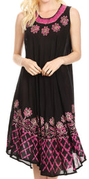 Sakkas Esme Women's Casual Midi Loose Fit Sleeveless Tank Dress Cover-up