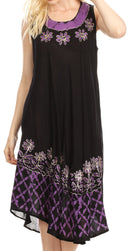 Sakkas Esme Women's Casual Midi Loose Fit Sleeveless Tank Dress Cover-up