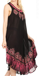 Sakkas Esme Women's Casual Midi Loose Fit Sleeveless Tank Dress Cover-up