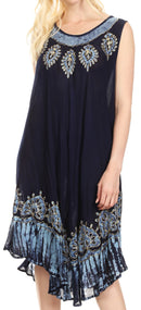 Sakkas Esme Women's Casual Midi Loose Fit Sleeveless Tank Dress Cover-up