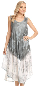 Sakkas Farzana Women Sleeveless Summer Caftan Midi Dress Tie-dye Light and Fresh
