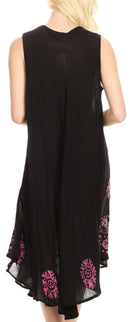 Sakkas Tina Women's Casual Summer Maxi Loose Fit Sleeveless Tank Dress