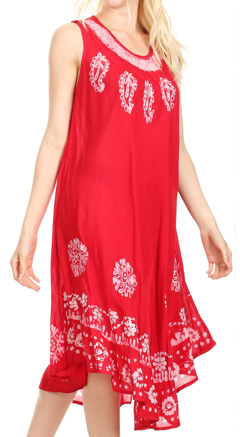 Sakkas Tina Women's Casual Summer Maxi Loose Fit Sleeveless Tank Dress