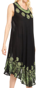 Sakkas Tina Women's Casual Summer Maxi Loose Fit Sleeveless Tank Dress