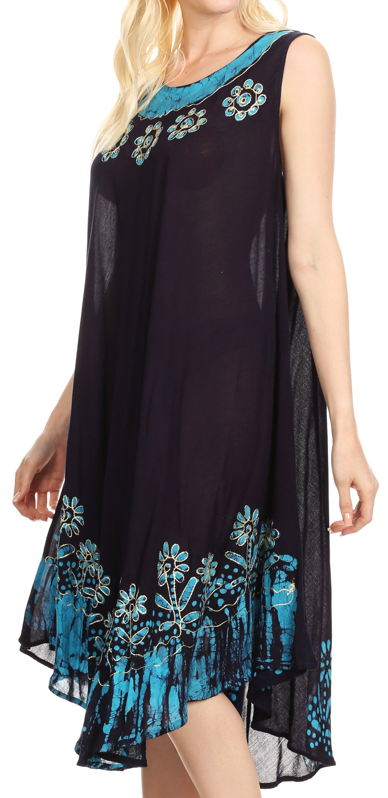 Sakkas Tina Women's Casual Summer Maxi Loose Fit Sleeveless Tank Dress