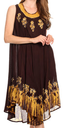Sakkas Tina Women's Casual Summer Maxi Loose Fit Sleeveless Tank Dress