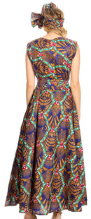 Sakkas Beyaz Women's Maxi Sleeveless Wrap Long Dress with Pockets V neck African