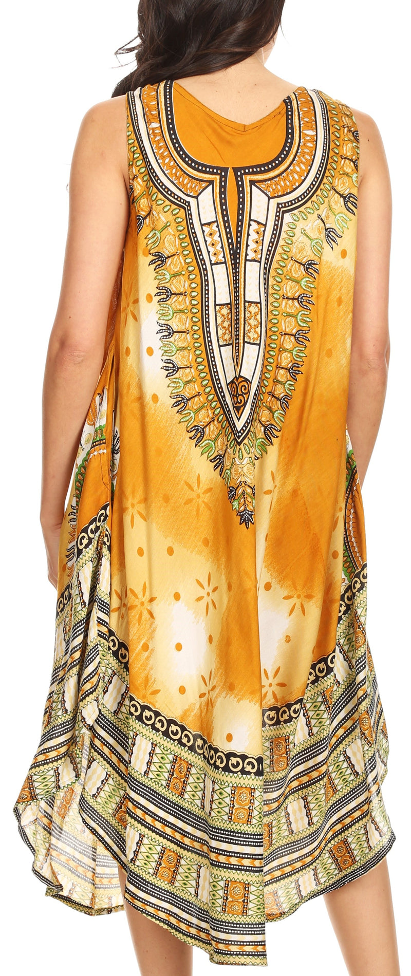 Sakkas Isla  Colorful Dashiki Sleeveless Caftan Dress / Cover up