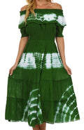 Sakkas Maria Peasant Gypsy Boho Dress#color_Green