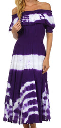 Sakkas Maria Peasant Gypsy Boho Dress#color_Purple