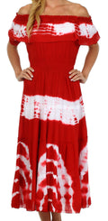 Sakkas Maria Peasant Gypsy Boho Dress#color_Red
