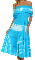 Sakkas Maria Peasant Gypsy Boho Dress#color_Turquoise