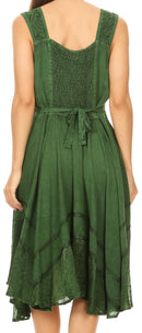 Sakkas Magdilena Stonewashed Corset Front Embroidered Dress