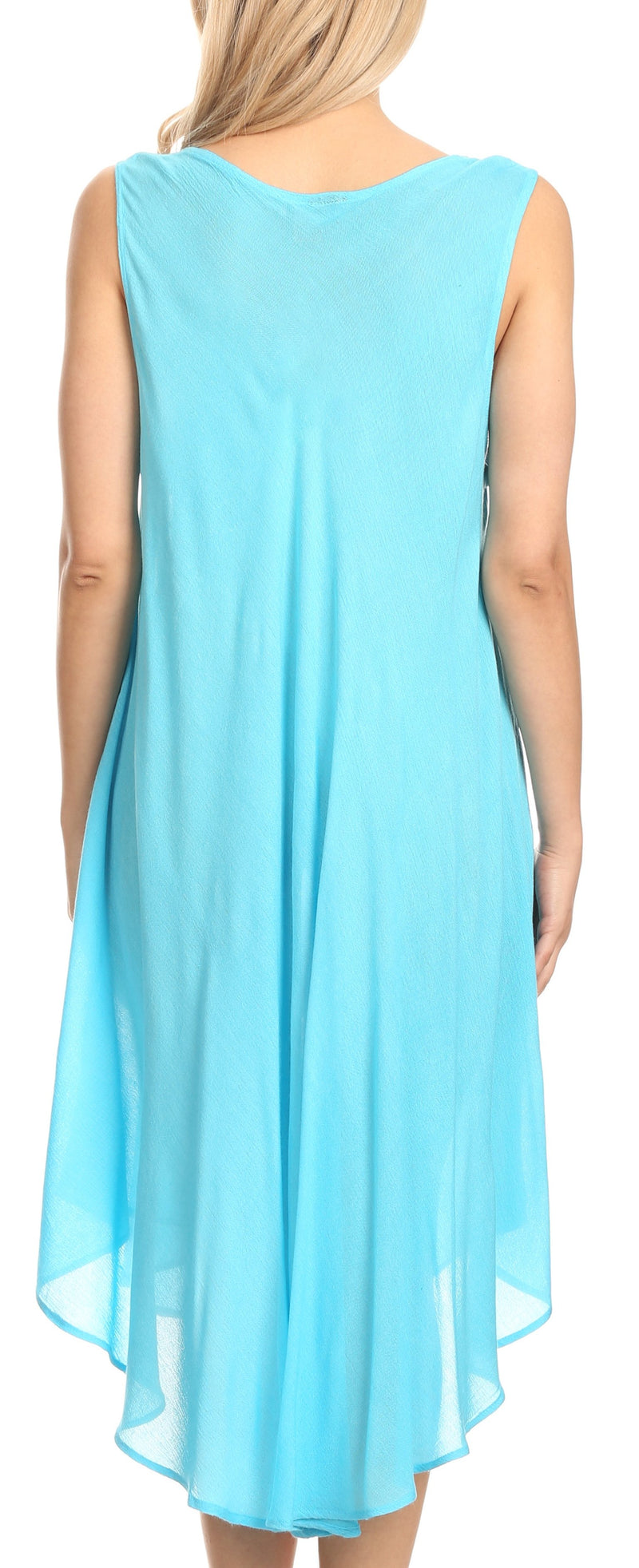 Sakkas Valentina Summer Casual Light Cover-up Caftan Dress with Tropical Print