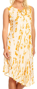 Sakkas Anni Women's Summer Casual Midi Sleeveless Loose Tie-dye Tank Sundress