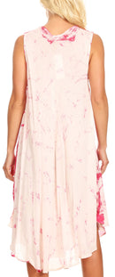 Sakkas Anni Women's Summer Casual Midi Sleeveless Loose Tie-dye Tank Sundress