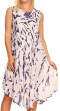 Sakkas Anni Women's Summer Casual Midi Sleeveless Loose Tie-dye Tank Sundress #color_Purple