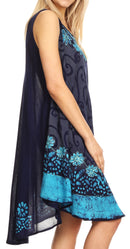 Sakkas Anabel Women's Short Flowy Caftan Tank Dress Cover up  Light Swing A-line