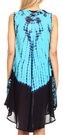 Sakkas Mariela Women's Tie Dye Loose Sleeveless Tank Short Nightgown Dress Coverup