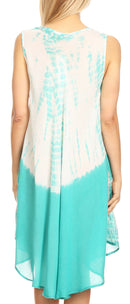 Sakkas Mariela Women's Tie Dye Loose Sleeveless Tank Short Nightgown Dress Coverup