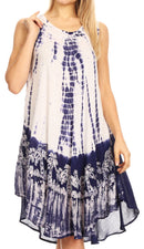 Sakkas Mariela Women's Tie Dye Loose Sleeveless Tank Short Nightgown Dress Coverup