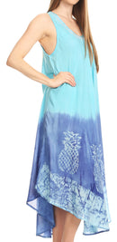 Sakkas Basira  Womens Relax Lounge Everyday Summer Long Dress Tie-dye Tropical