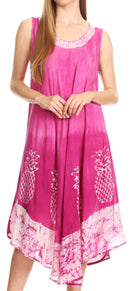 Sakkas Basira  Womens Relax Lounge Everyday Summer Long Dress Tie-dye Tropical