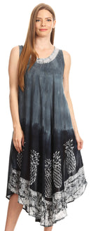 Sakkas Basira  Womens Relax Lounge Everyday Summer Long Dress Tie-dye Tropical