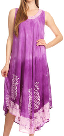 Sakkas Basira  Womens Relax Lounge Everyday Summer Long Dress Tie-dye Tropical