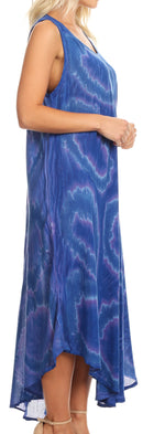 Sakkas Rocio Women's Sleeveless Caftan Beach Cover up Dress Casual Relaxed Tie dye
