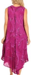 Sakkas Rocio Women's Sleeveless Caftan Beach Cover up Dress Casual Relaxed Tie dye
