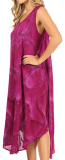 Sakkas Rocio Women's Sleeveless Caftan Beach Cover up Dress Casual Relaxed Tie dye